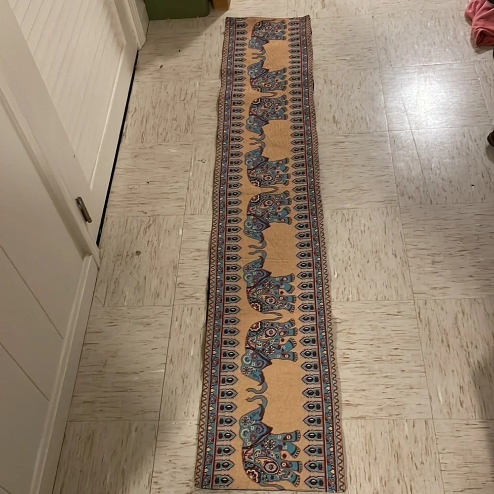 Ethnic Elephant Decorative Trunk Up Table Runner